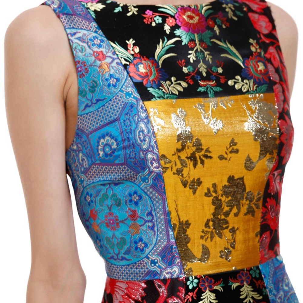 Alice + Olivia Patchwork Sleeveless Short Dress